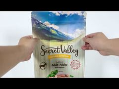 कस्टमाइज्ड 2KG प्लास्टिक फ्लैट बॉटम बैग्स चिकन बैग्स मीट पैकेजिंग बैग ज़िपर के साथ