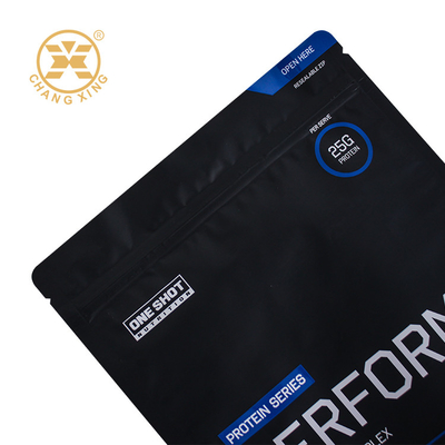 Customized Flat Bottom Bags Plastic Whey Protein Powder Health Food Packaging Bag With Zipper