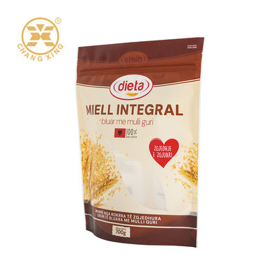 OEM Customize Flour Ziplock Bag Moisture-Proof Cassava Maizena Powder Flour Pouch Stand Up Bag With Zipper