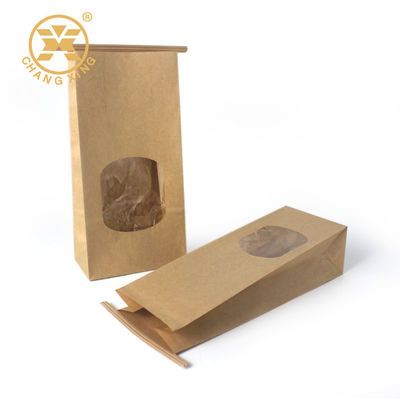 PEO BOPP Standing Zipper Bakery Bread Packaging Paper Bag With Clear Window