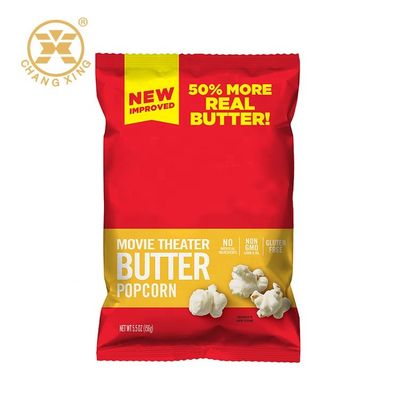 Popcorn LDPE Zip Lock Matte Aluminium Foil Matte Stand Up Pouch 3 Side Seal Flat Pouch Odm