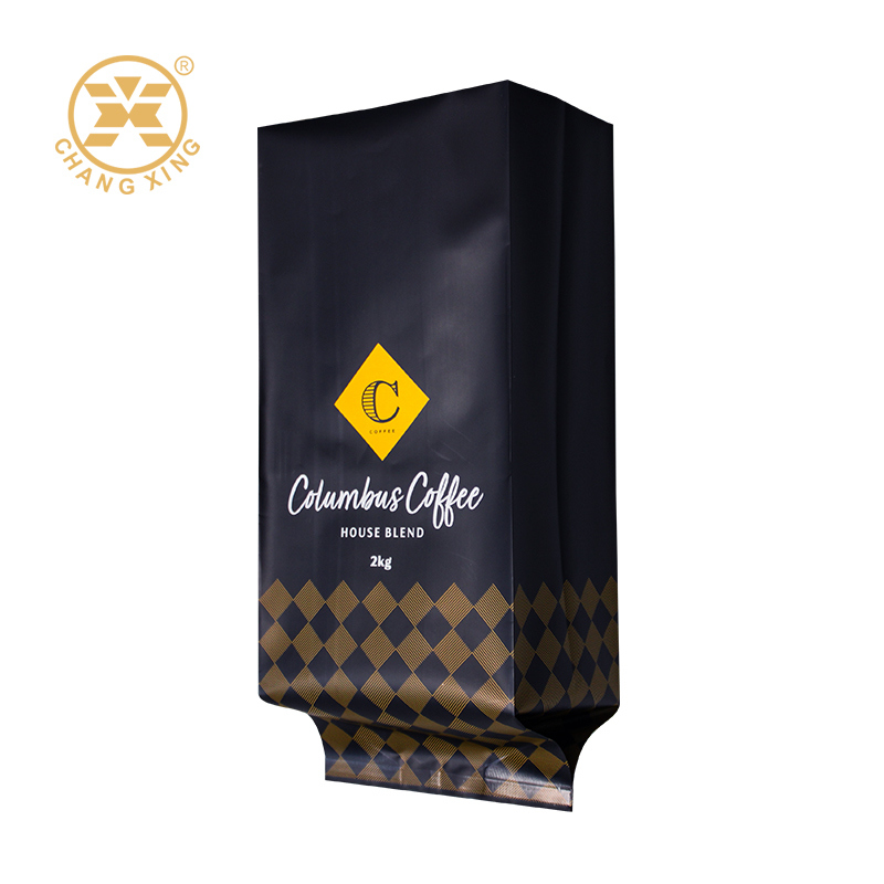 Custom Printed Matt Aluminum Foil Side Gusset Coffee Beans Packaging Bags Stand Up Coffee Bags Custom Moisture Proof Zipper Bags