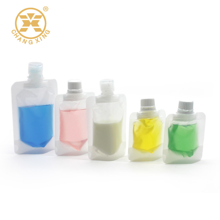 PP 10ml 50ml Plastic Flip Plastic Bag With Screw Cap Eco Friendly Liquid Soap Packaging