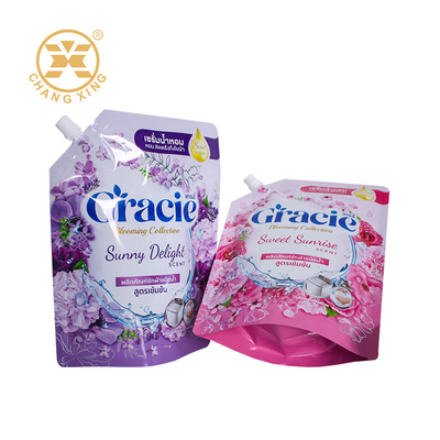 एलडीपीई Doypack कपड़े धोने के लिए डिटर्जेंट स्टैंड अप स्पॉट पाउच स्पॉट के साथ कपड़े नरम करनेवाला Tanding पाउच