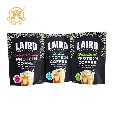 कस्टम स्टैंड-अप पाउच कॉफी पैकेजिंग बैग नमी-प्रूफ प्लास्टिक प्रोटीन पाउडर बैग हीट सीलिंग कॉफी बैग