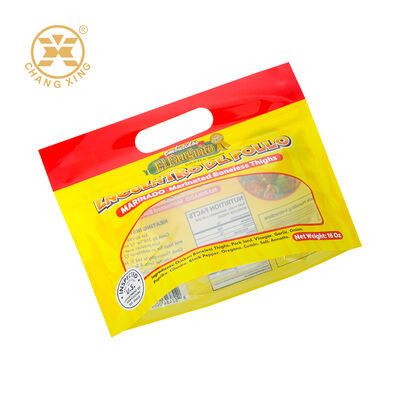 कस्टम मुद्रित भुना हुआ चिकन बैग डेली मीट नमी प्रूफ फ़ीचर ज़िपर प्लास्टिक पैकेजिंग